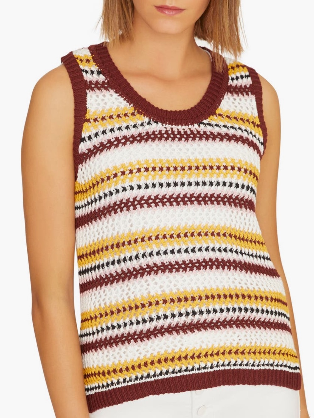 Sanctuary Sunland Stripe Open Knit Sweater Tank Medium NWOT - Picture 7 of 8